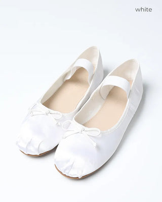 Rubber band satin ballet flats