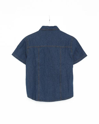 Denim short-sleeved shirt
