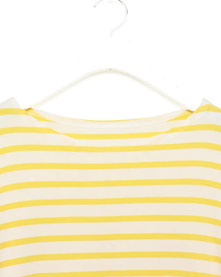 Soft boat neck striped long-sleeve T-shirt