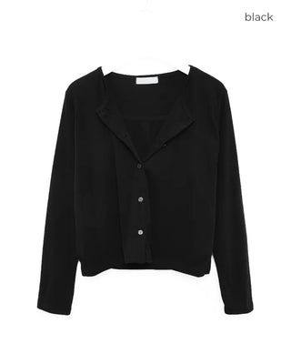 Basic camisole cardigan set