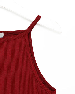 Simple ribbed slim American camisole