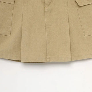 Belted mini skirt with side pockets