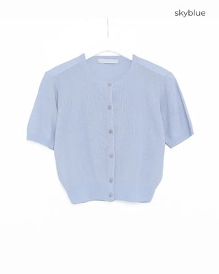 Round Summer Short-Sleeve Cardigan