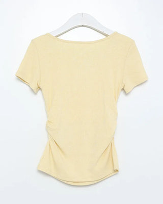 Lace-top layered half T-shirt