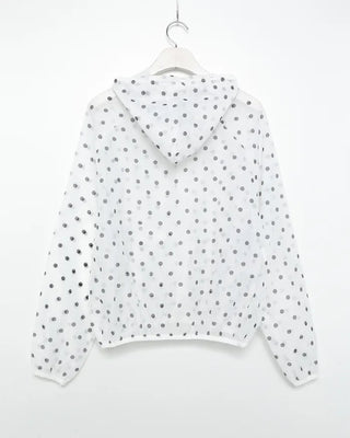 Loose-fit polka dot hooded zip-up