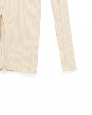 Slit Button Rib Knit