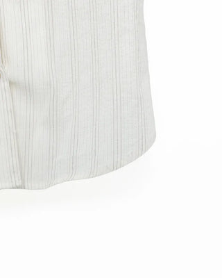 Tab pocket triple stripe half shirt