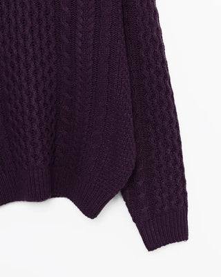 Wool color cable knit