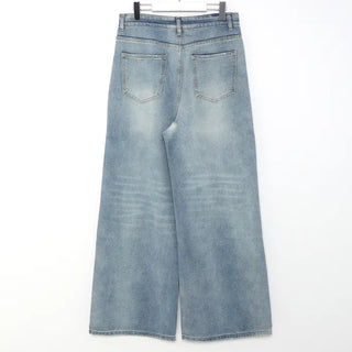 Vintage Wash Wide Denim Pants