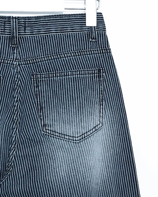 Striped denim wide-leg pants