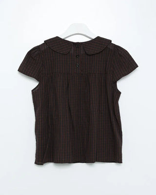 Frilled Shirring Check Blouse