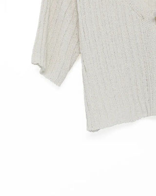 Ribbon Cropped Half-Sleeve Cardigan
