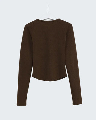 Round neck button cardigan