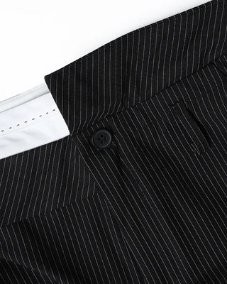 Striped low-rise slacks