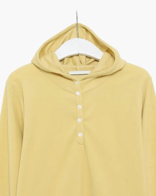 Button-detail fleece hoodie