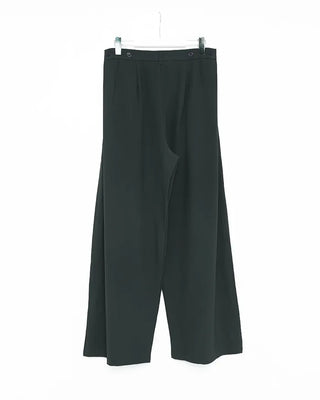 High-waisted, pleated long wide slacks