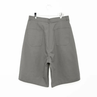 Pleated cotton shorts