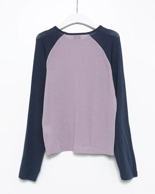 Two-tone raglan Tencel mix long-sleeved T-shirt