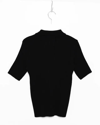 Short-sleeved knit polo shirt