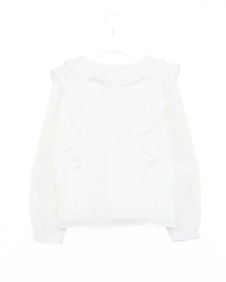 Frilled ribbon blouse