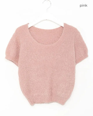Round neck boa knit