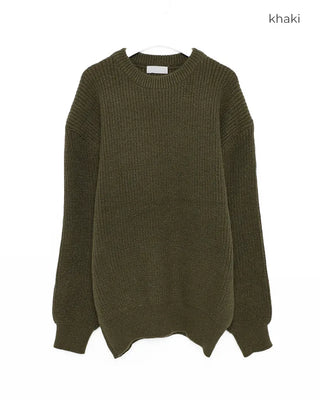 Rib-knit round neck sweater