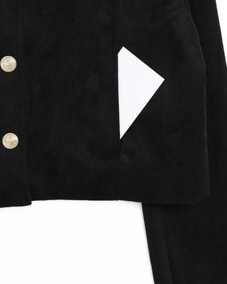 Cropped collarless jacket
