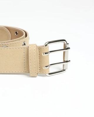 Suede double eyelet belt