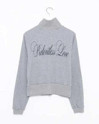 High-neck gothic double-zip hoodie