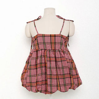 Checked balloon camisole