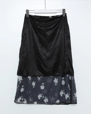 Flower Chiffon Midi Skirt