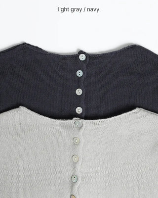 Shell button short-sleeved cardigan
