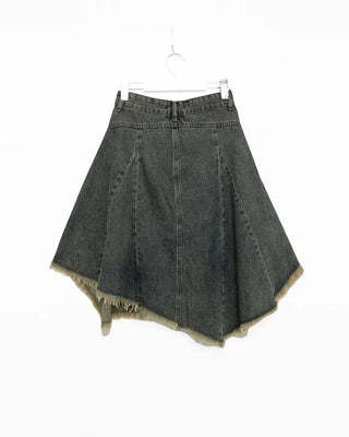 Asymmetrical denim skirt