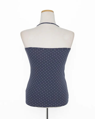 Pindot Camisole Halter V-Neck Top