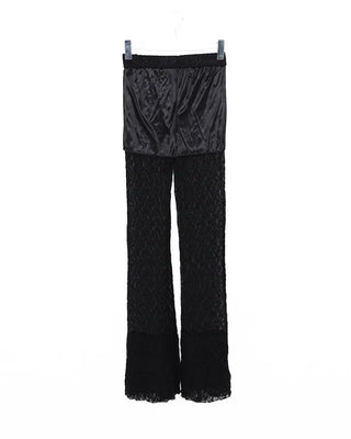 Tiered hem lace leggings