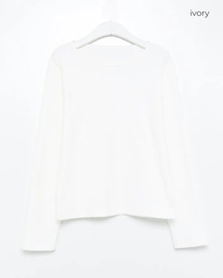 Scooped Neck Fleece Long T-Shirt