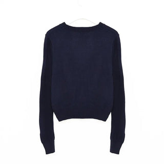 (Unisex) Jacquard Front Logo Collar Knit