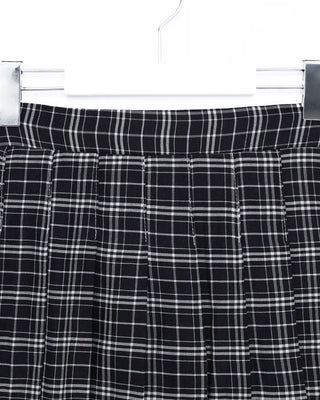Checked pleated mini skirt