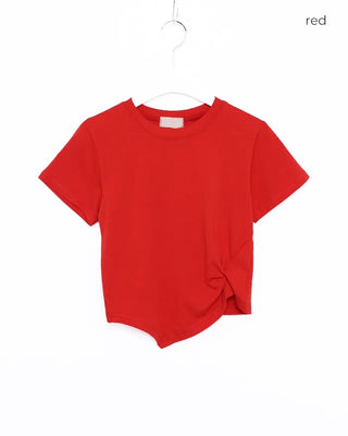 Twisted Cropped Half-Sleeve T-Shirt