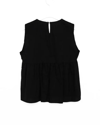 Shirred sleeveless blouse