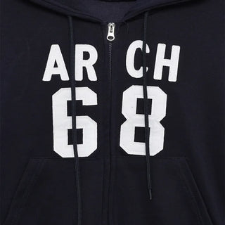 68 Patch Double Zip Cropped Hoodie
