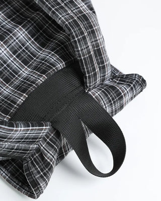 Multi-pocket check backpack
