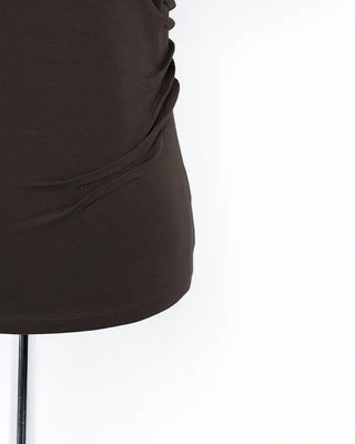 Unique pintuck semi-cropped French T-shirt