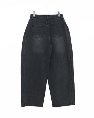 Side-tuck balloon denim