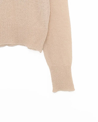 92 Damaged Print Semi-Cropped Sheer Knit