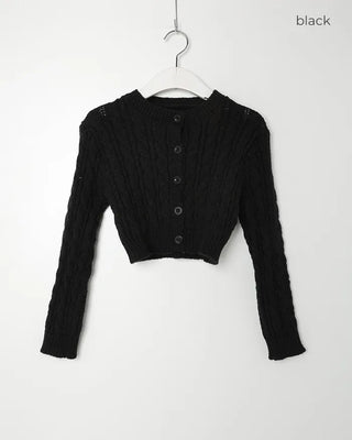 Crop Cable Knit Cardigan