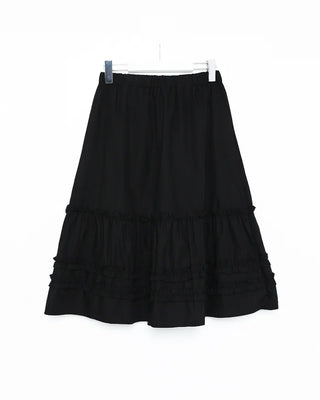 Frilled midi skirt