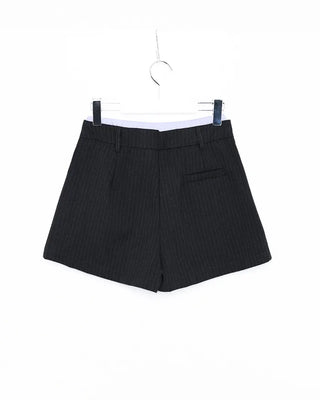 Weighted two-tone striped short skirt pants