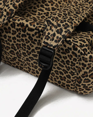 Leopard pattern backpack with zip pockets