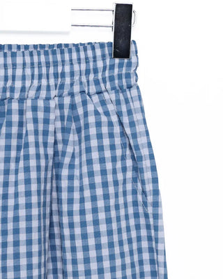 Gingham check wide seersucker pants